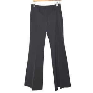 Vintage Y2K Low Rise Pants Womens 44 Black Wide Leg Stretch Trousers Office Goth